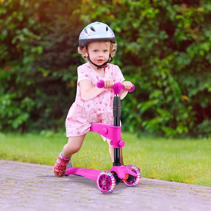 Rugged Racers 2-in-1 Kick Scooter with Removable Seat and LED Wheels