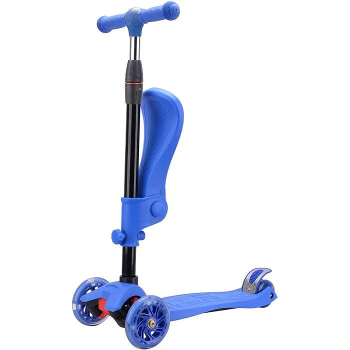 Rugged Racers 2-in-1 Kick Scooter with Removable Seat and LED Wheels