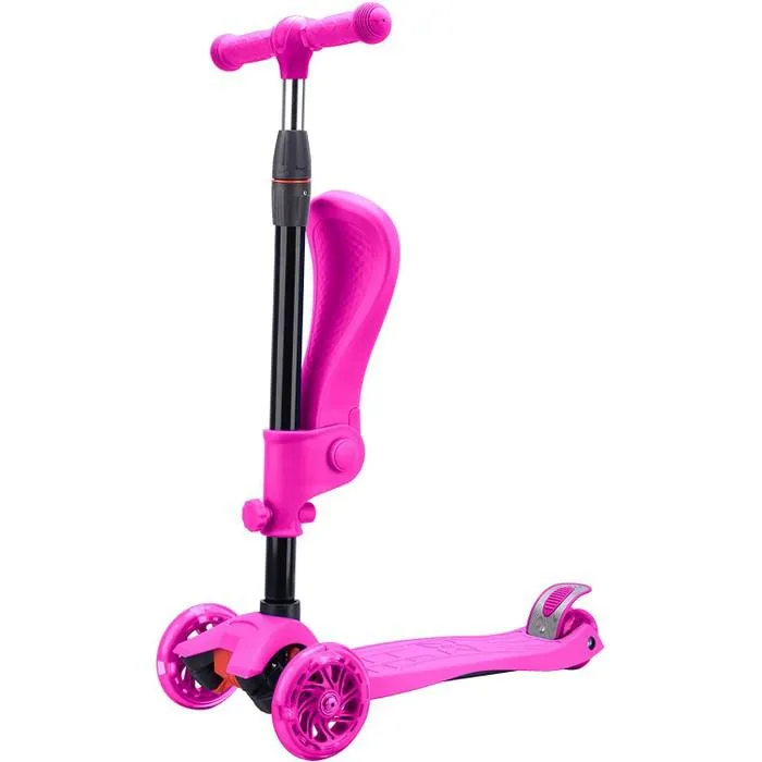 Rugged Racers 2-in-1 Kick Scooter with Removable Seat and LED Wheels
