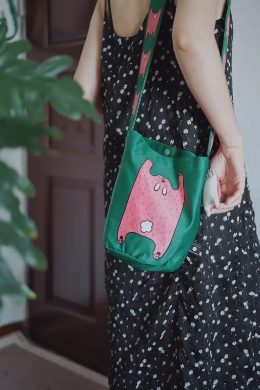 Ruoyu Studio Casual Crossbody Round Bucket Cloth Bag