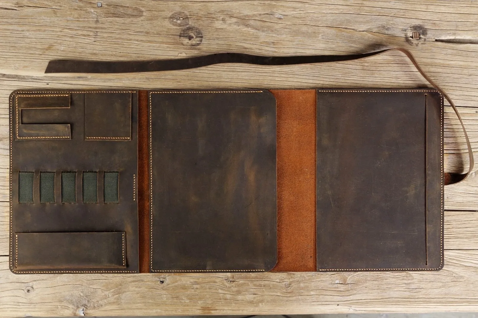 Rustic leather cover case for Panda Planner Pro 8.5 x 11 inch