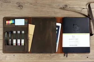 Rustic leather cover case for Panda Planner Pro 8.5 x 11 inch