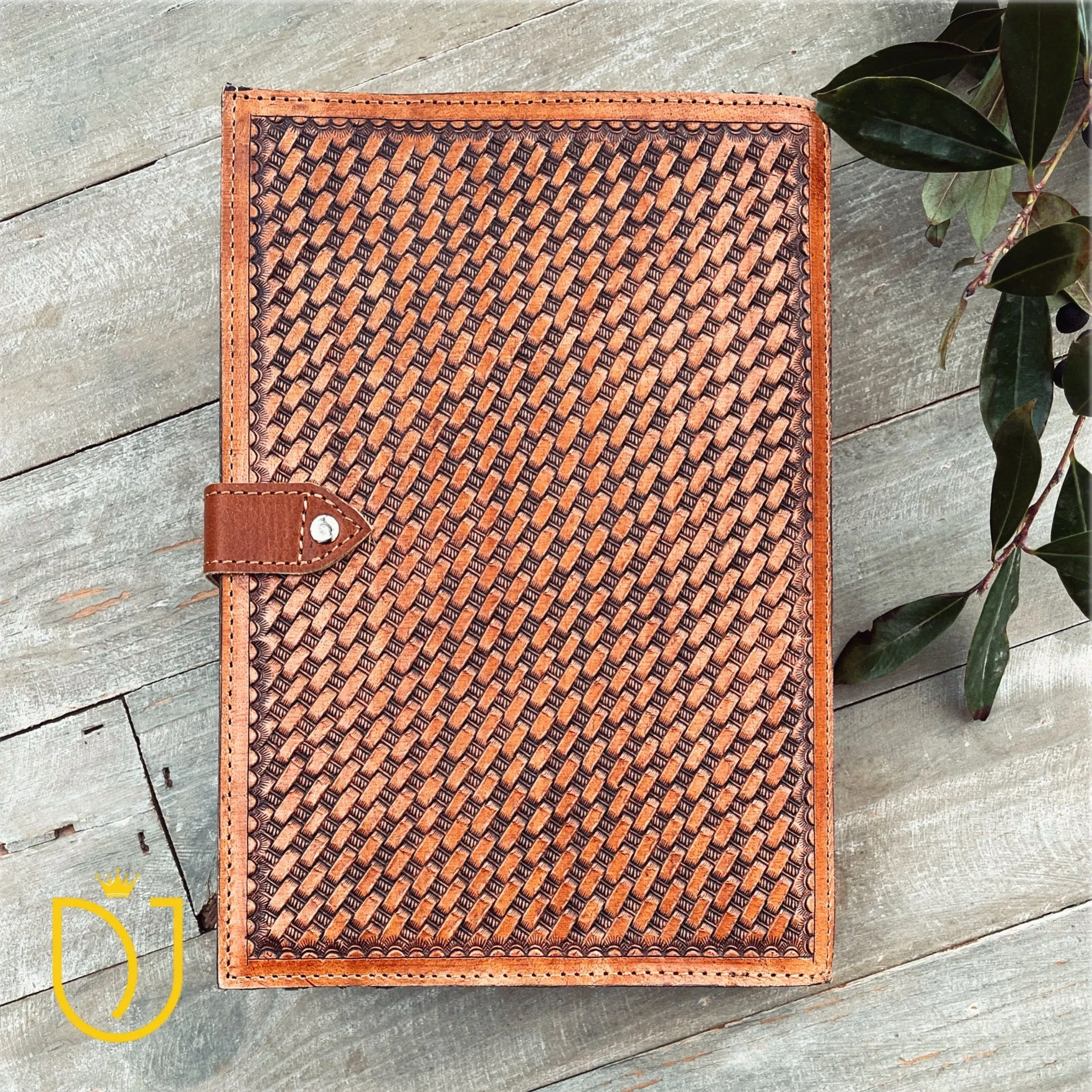Sacred Stitches Hand Tooled Leather Bible Cover