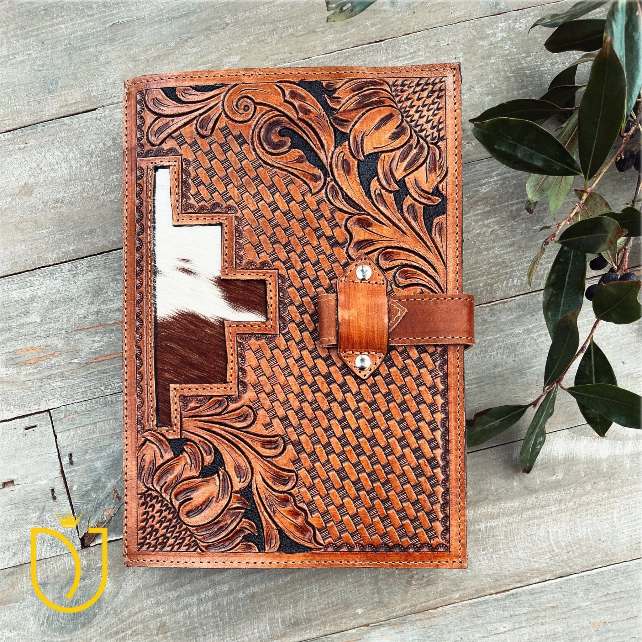 Sacred Stitches Hand Tooled Leather Bible Cover