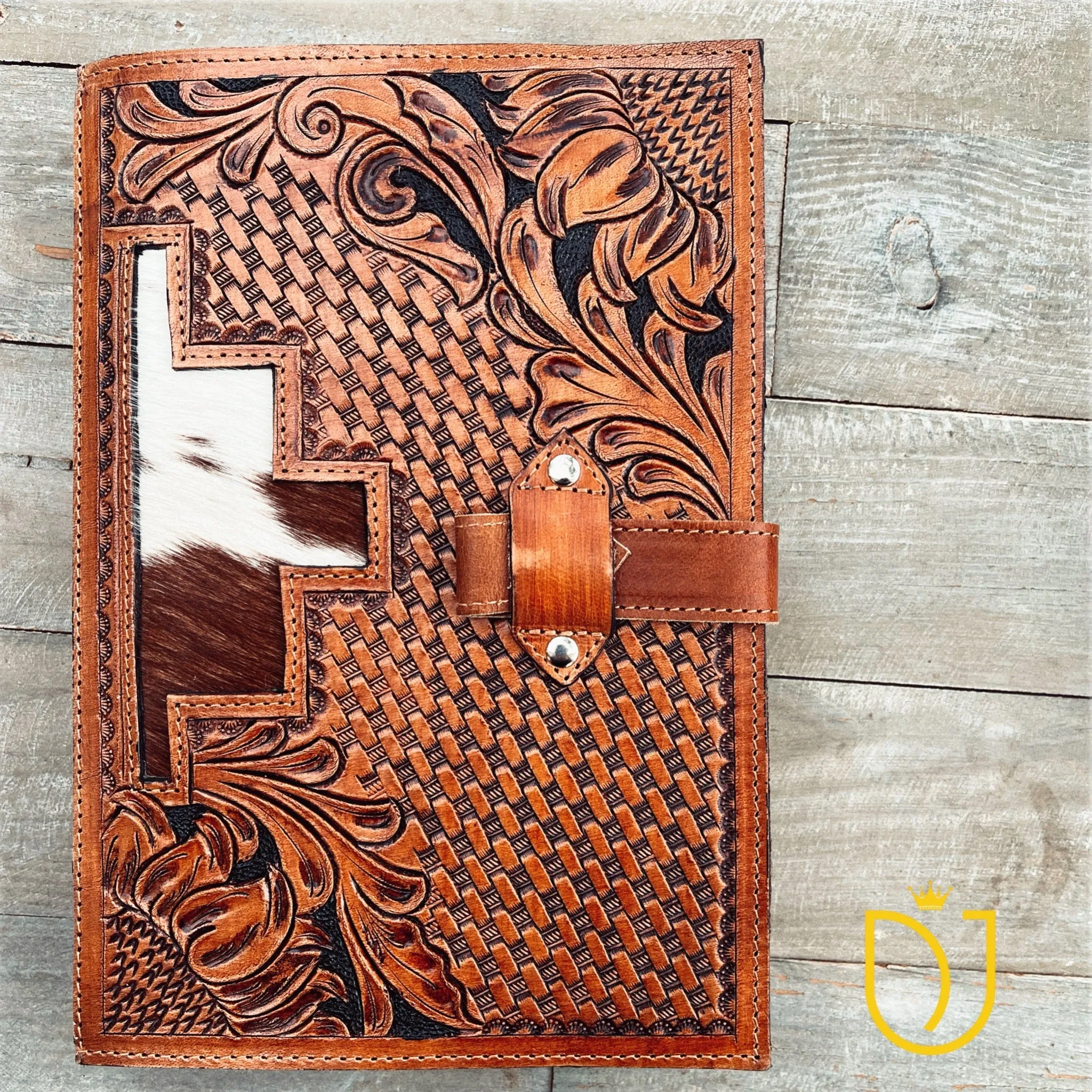 Sacred Stitches Hand Tooled Leather Bible Cover