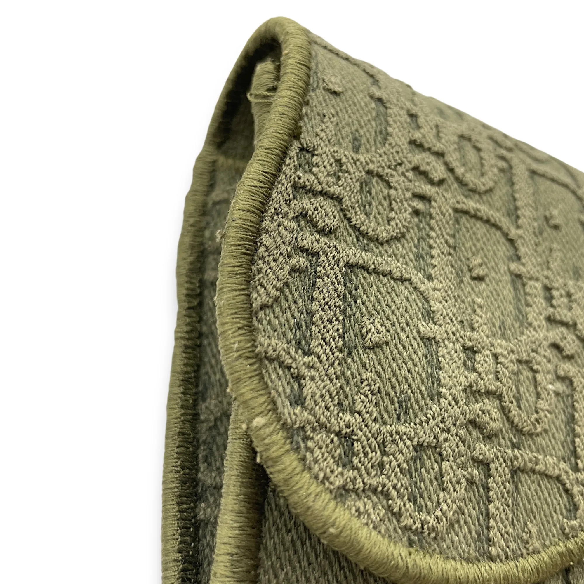 Saddle Green Crossbody Bag in Canvas, Gold hardware
