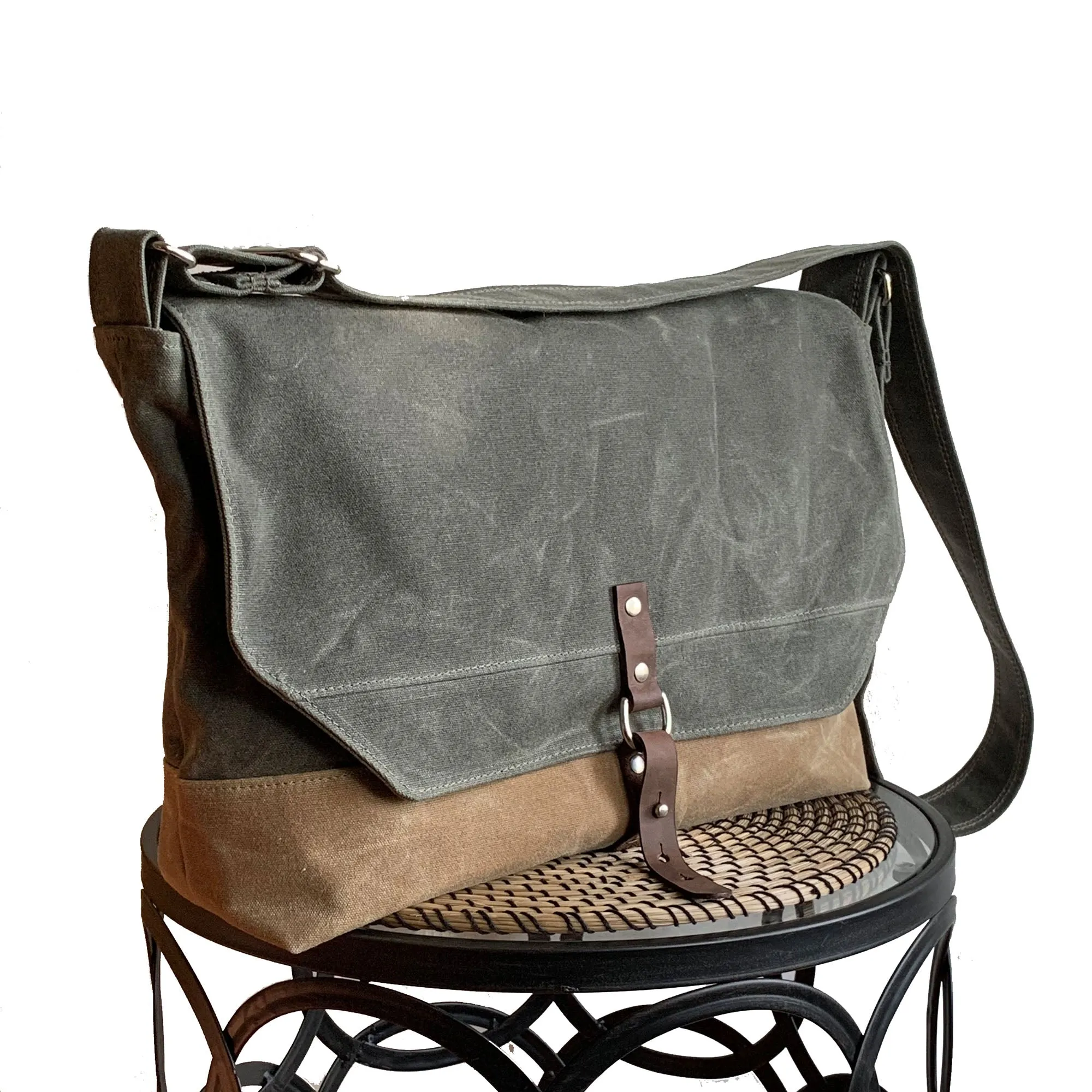 Sanford Waxed Canvas Messenger Bag, Laptop Bag