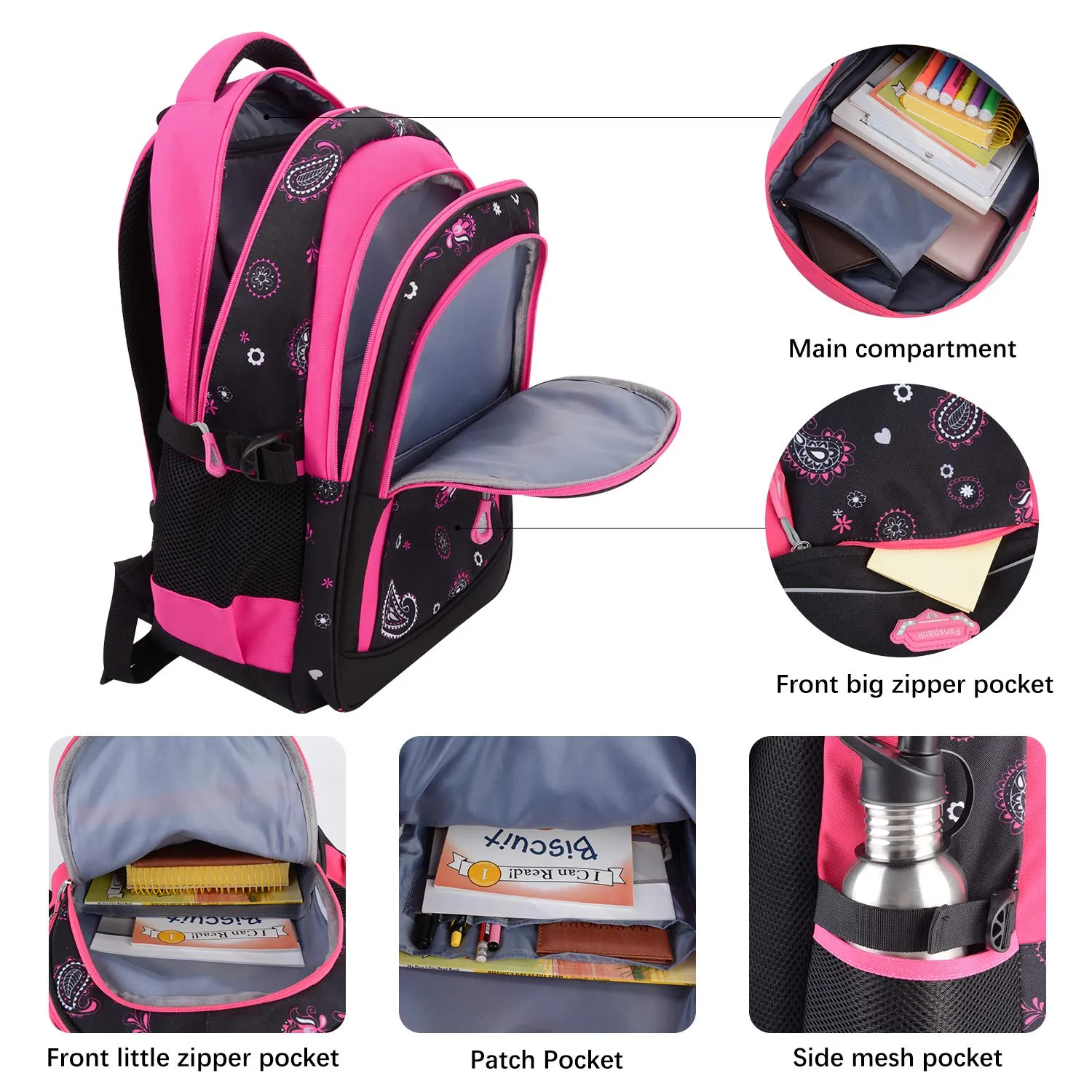 School Backpack, Fanspack Backpack for Girls 2019 New Kids Backpack Waterproof Large Girls School Bag Bookbags