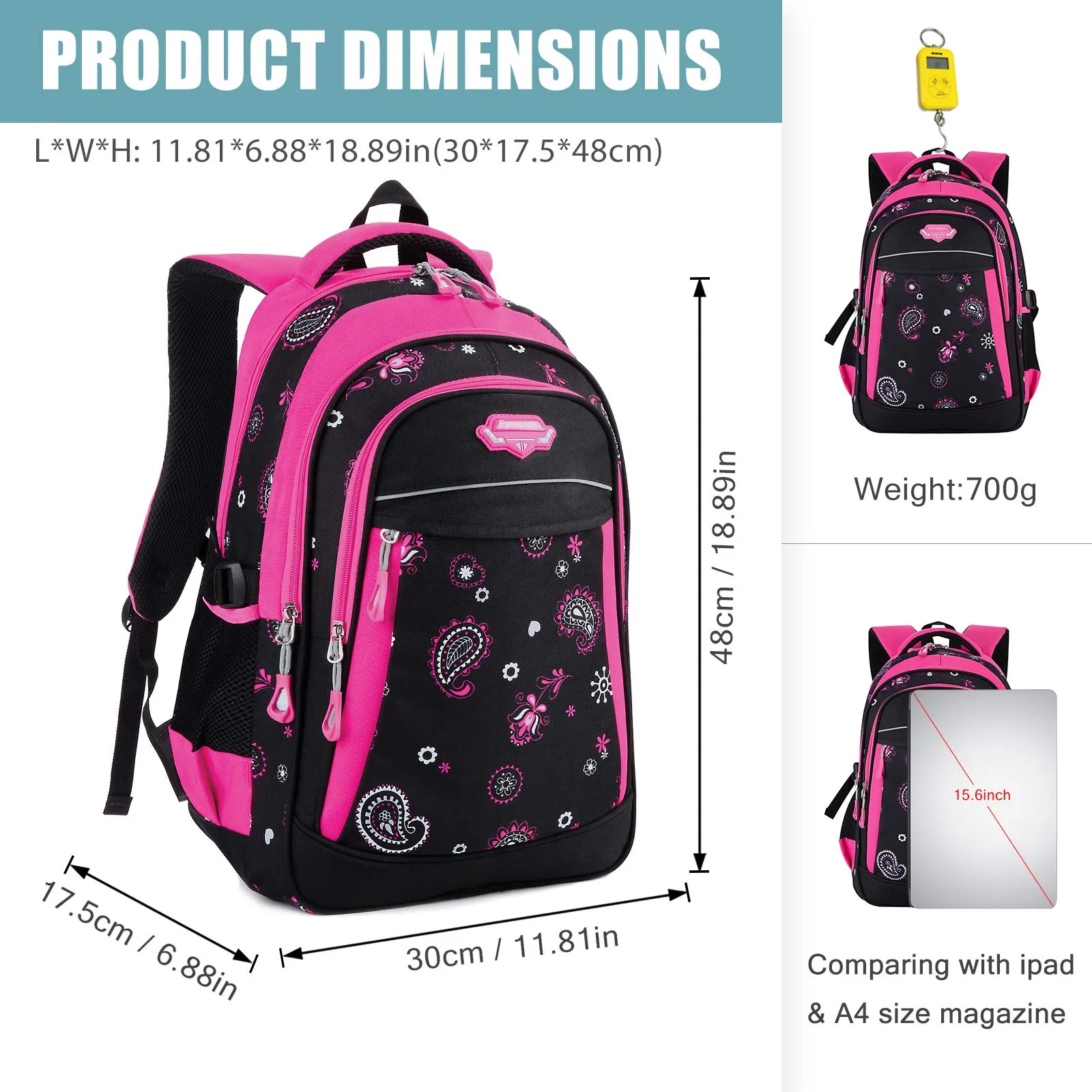 School Backpack, Fanspack Backpack for Girls 2019 New Kids Backpack Waterproof Large Girls School Bag Bookbags