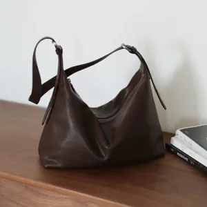SEALBEER Vegetable tanned first-layer cowhide hobo bag, genuine leather underarm tote bag, women's large-capacity messenger dumpling bag popular new bag