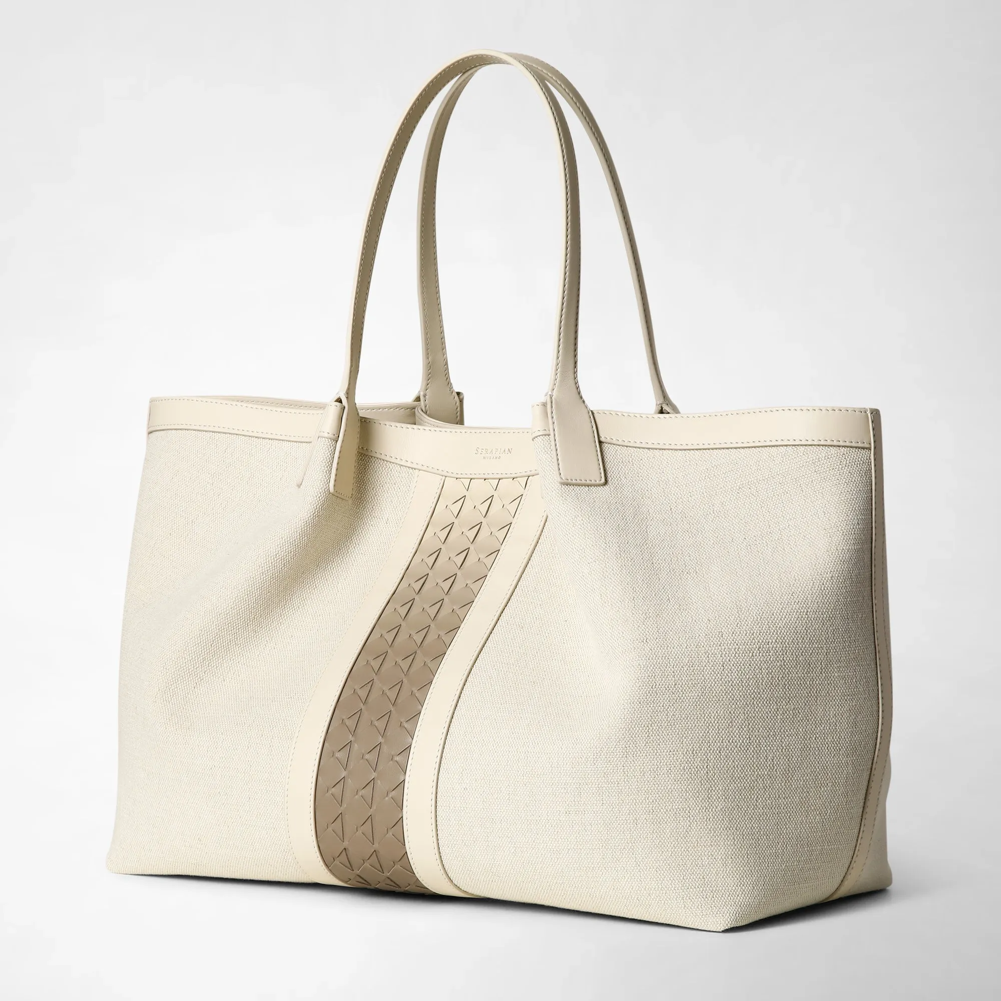 SECRET TOTE BAG IN CANVAS AND MOSAICO