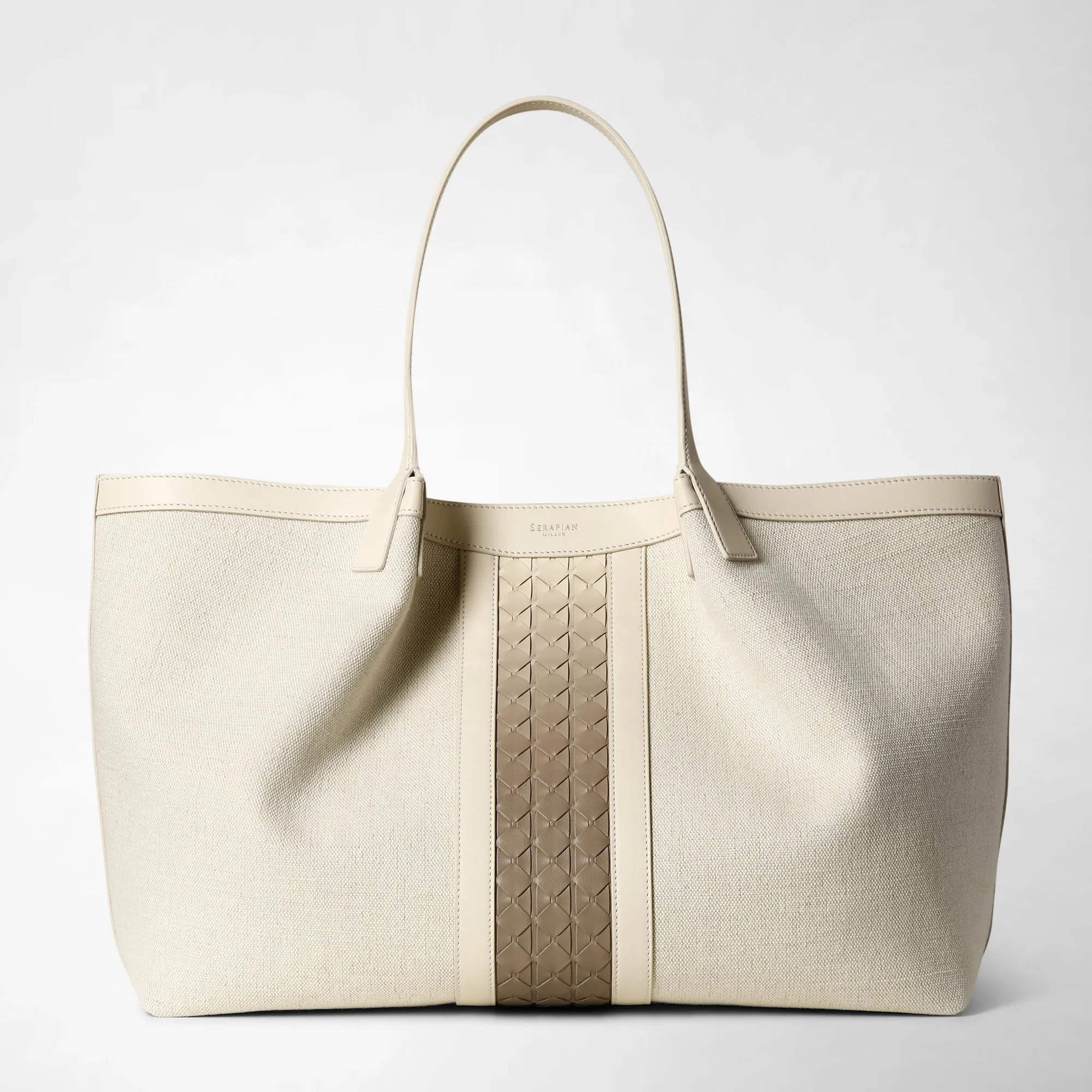 SECRET TOTE BAG IN CANVAS AND MOSAICO