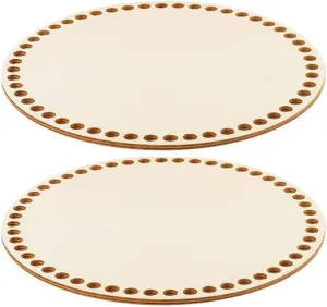 SEWACC 2 Pieces Wooden Crochet Bag Base Round Natural Wood Base Shaper Crochet Basket Wooden Basket Floors for Shoulder Bag Handbag for DIY Baskets Bags Purse Handbag Shoulder Bags