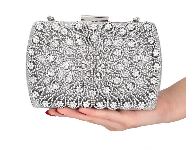 Silver Crystal Clutch