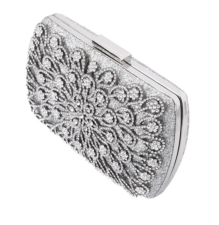 Silver Crystal Clutch