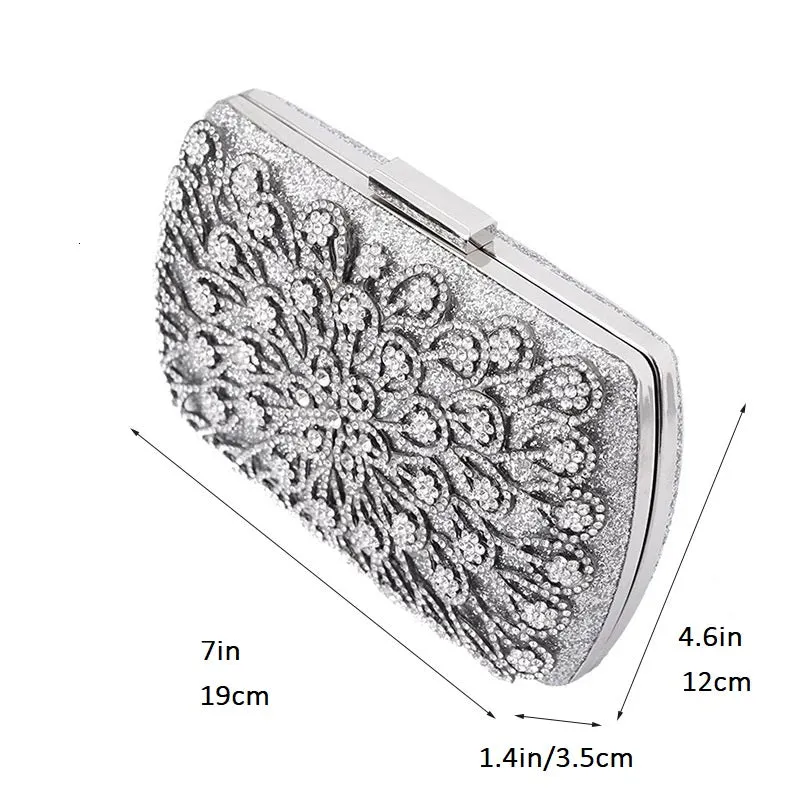 Silver Crystal Clutch