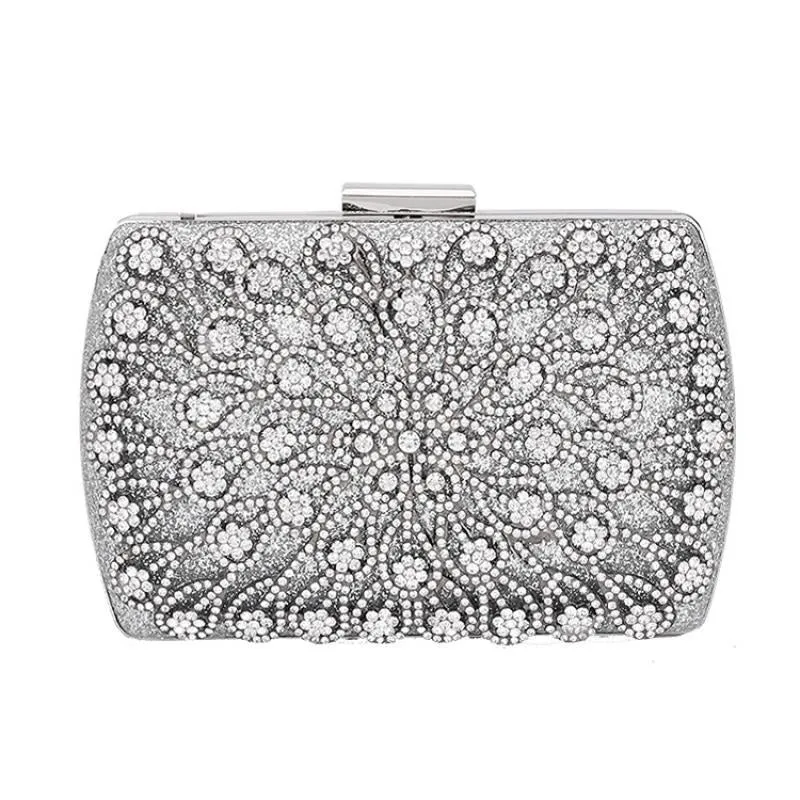 Silver Crystal Clutch