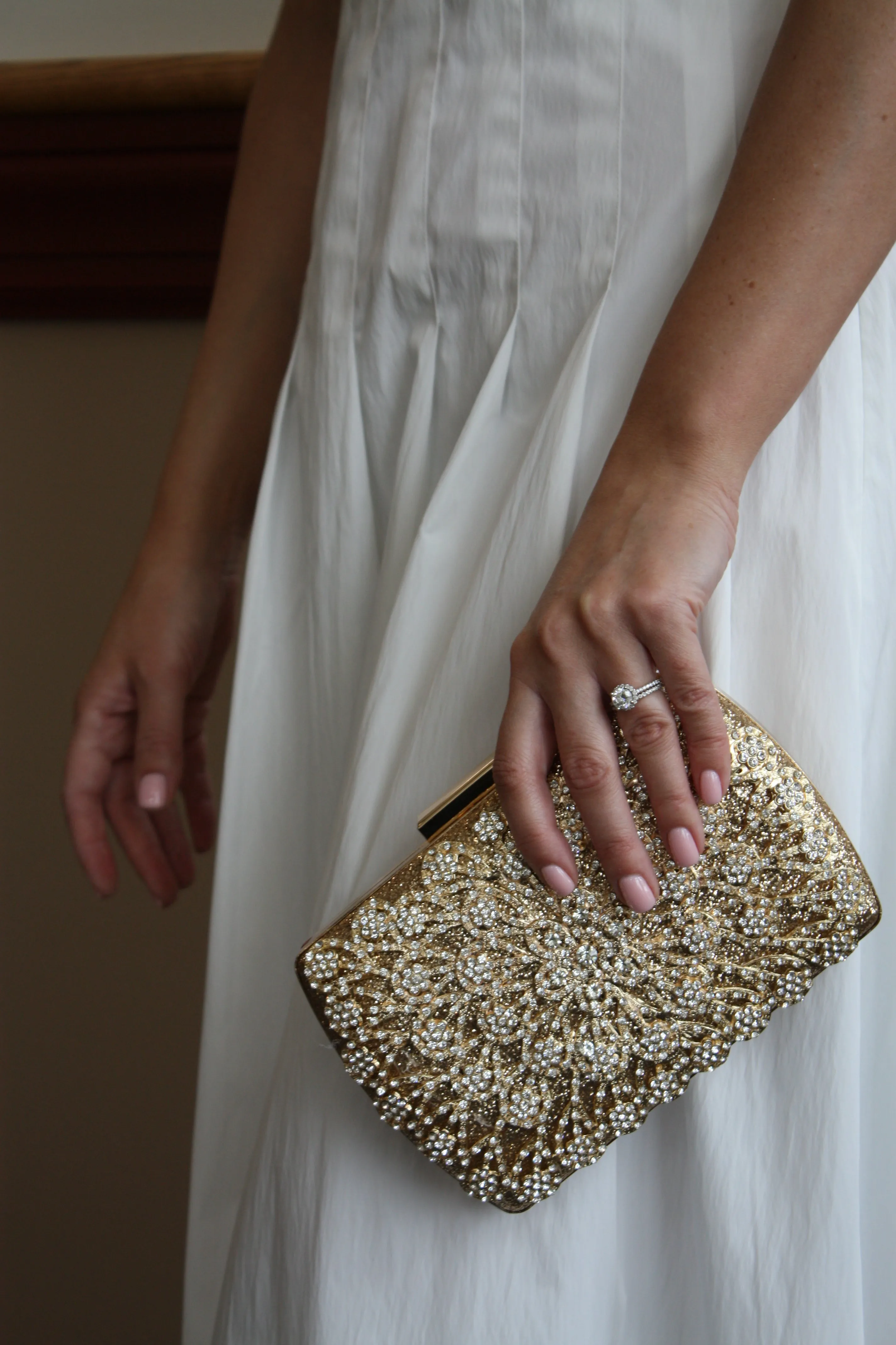 Silver Crystal Clutch