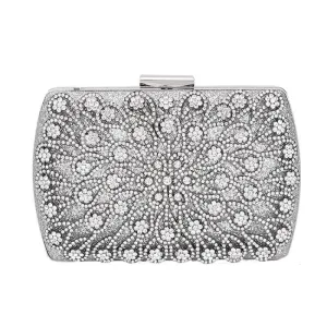 Silver Crystal Clutch