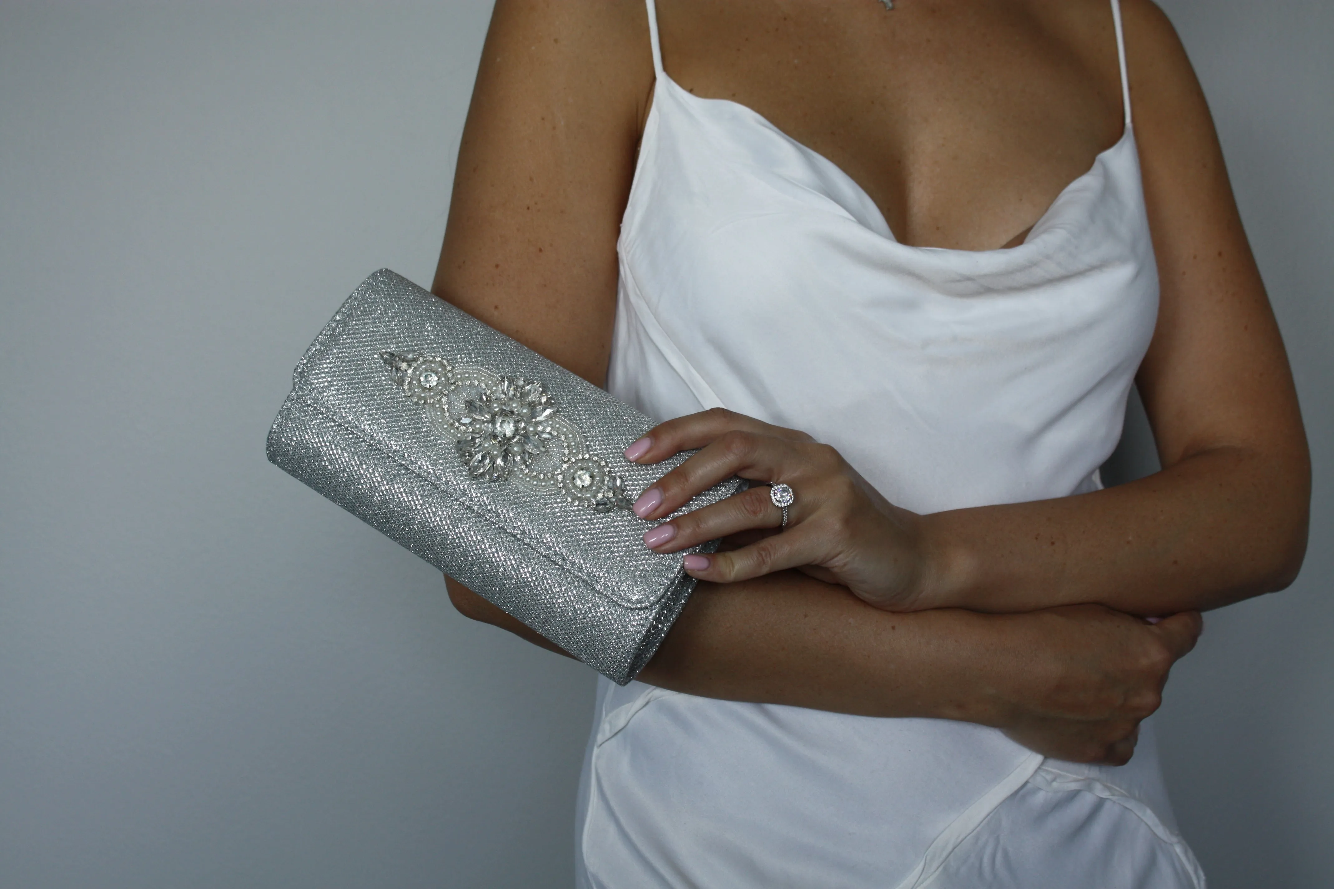 Silver Evening Clutch