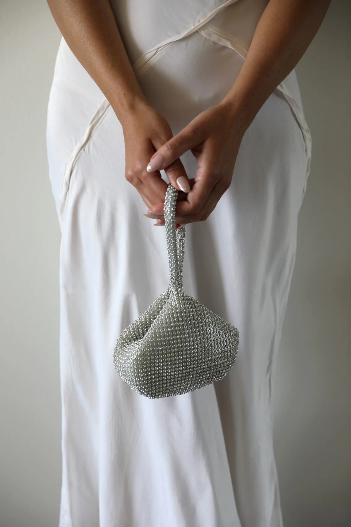 Silver Rhinestone Evening Bag