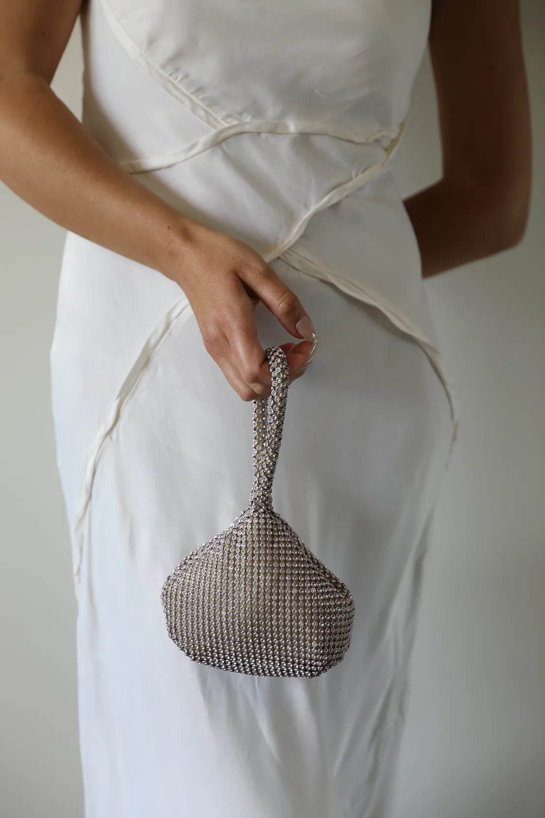 Silver Rhinestone Evening Bag