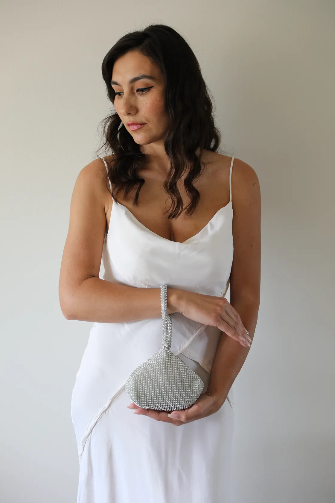Silver Rhinestone Evening Bag