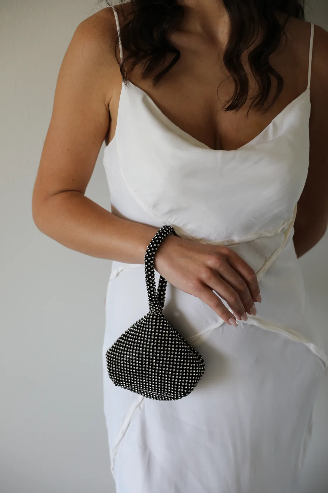 Silver Rhinestone Evening Bag