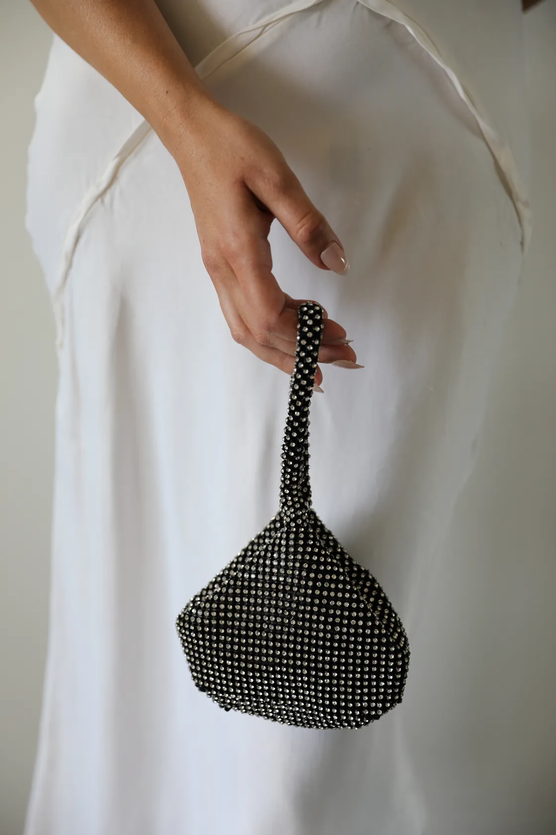 Silver Rhinestone Evening Bag