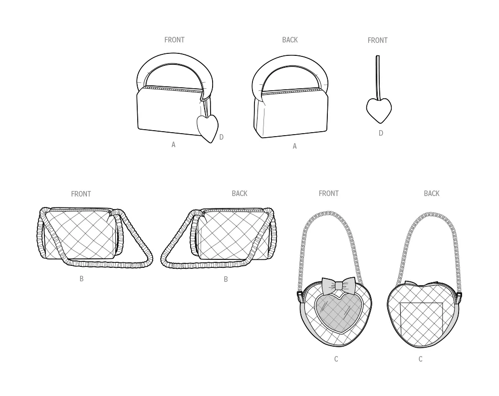 Simplicity Sewing Pattern 9968 Bags and Charm by Carla Reiss Design