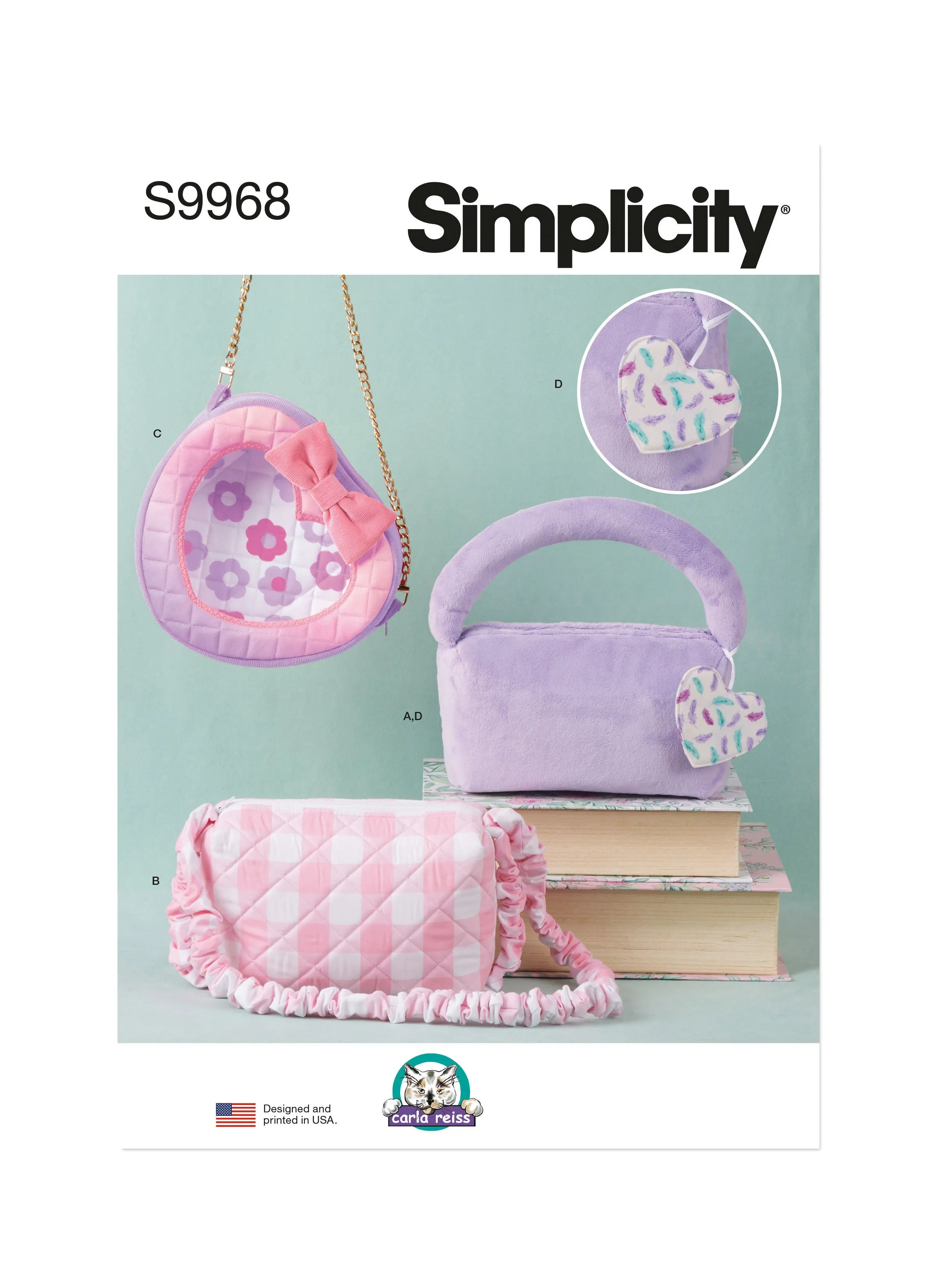 Simplicity Sewing Pattern 9968 Bags and Charm by Carla Reiss Design
