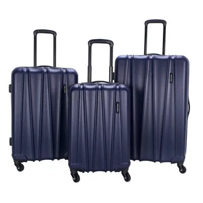 Skyline 3pc Hardside Checked Spinner Luggage Set