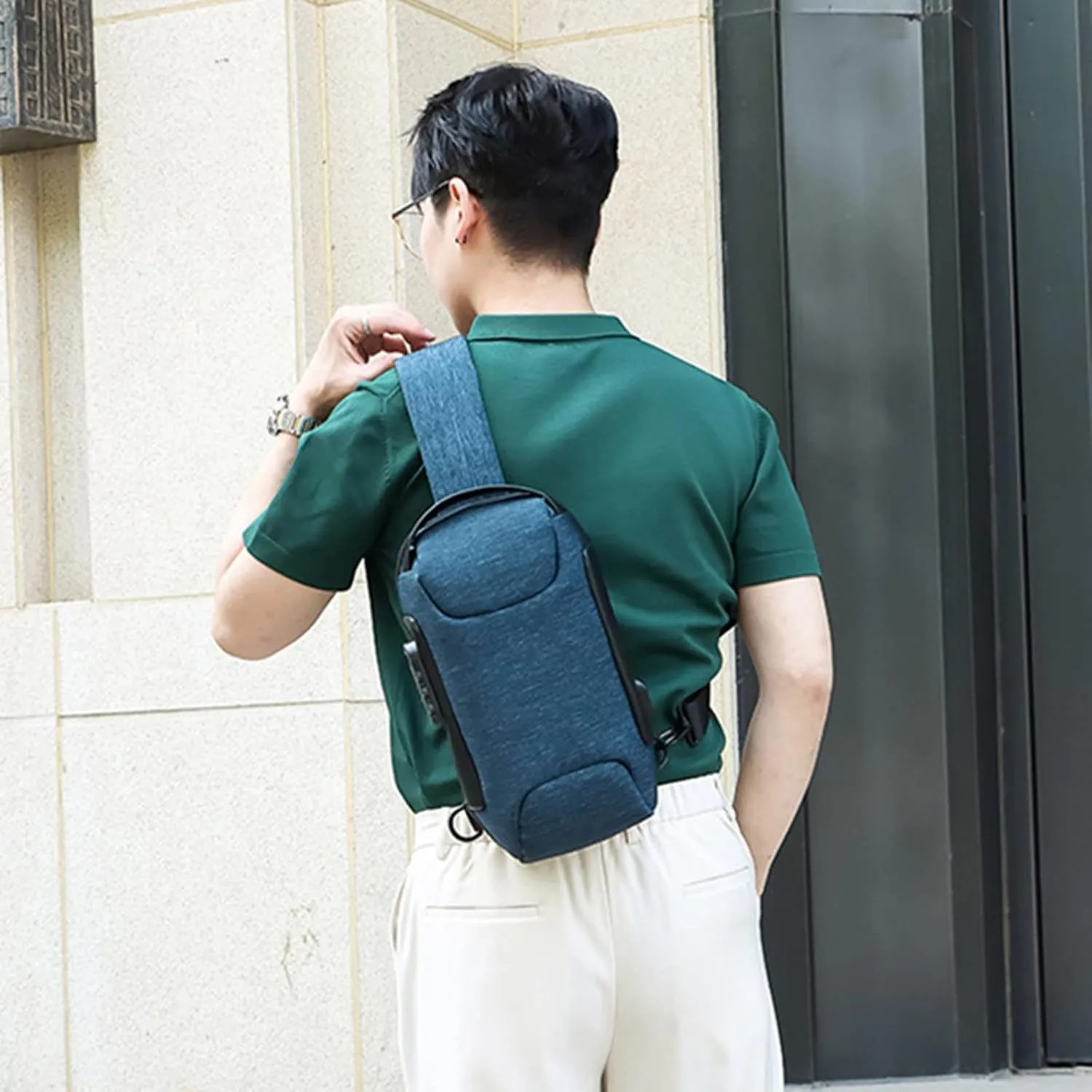 Sling Bag for Men Women Chest Bags Daypack Crossbody for Travel Sport Running Hiking Summer Beach Bag(Blue)