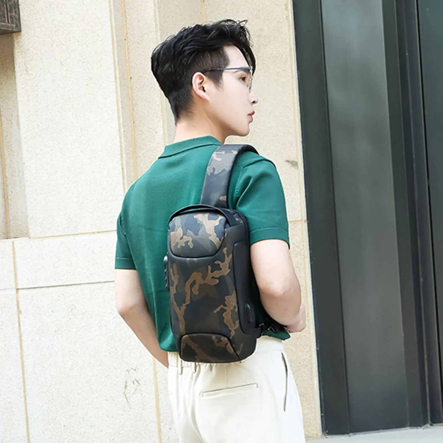 Sling Bag for Men Women Soft Leather Travel Purse Crossbody Wallet Purses with Card Slots Stylish Shoulder Bag