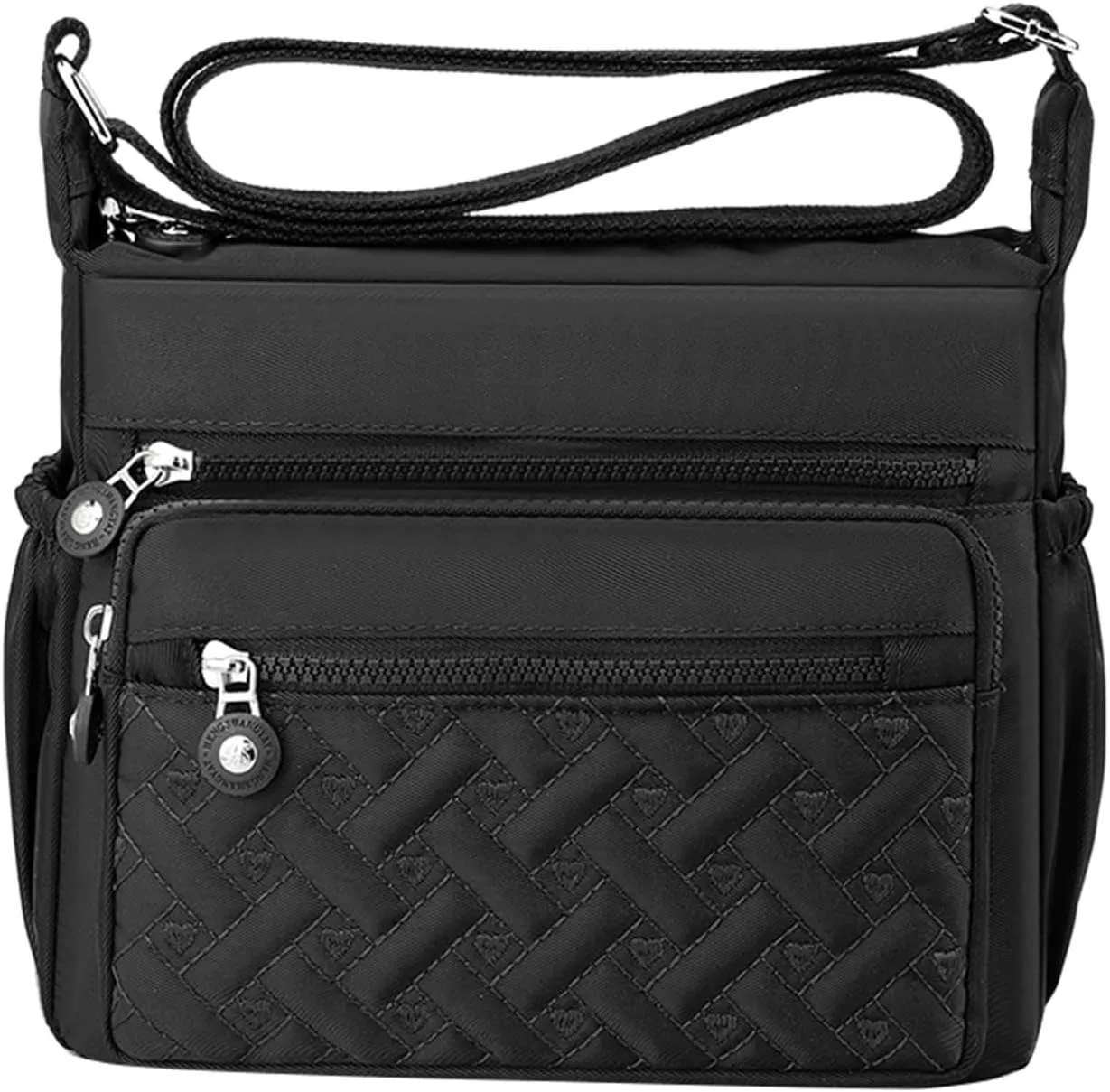 Sling Bags for Women Anti Theft Travel Lightweight Quilted Leather Handbags for Women Lightweight Work Bag(Black)