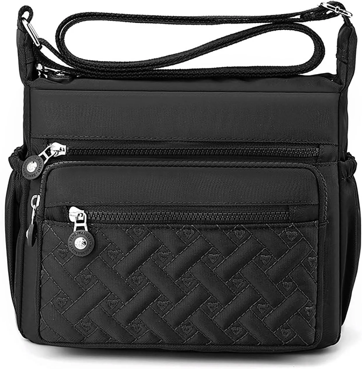 Sling Bags for Women Anti Theft Travel Lightweight Quilted Leather Handbags for Women Lightweight Work Bag(Black)