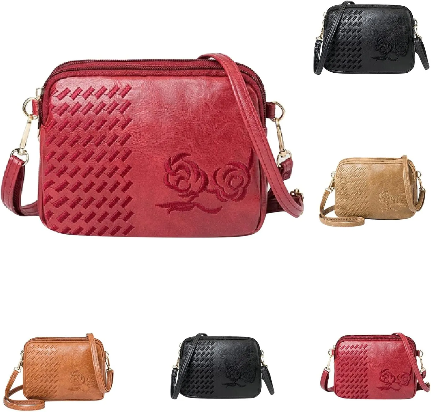 Sling Bags for Women Anti Theft Travel Small Designer Crossbody Bags for Women Womens Elegant Evening Bag(Red)