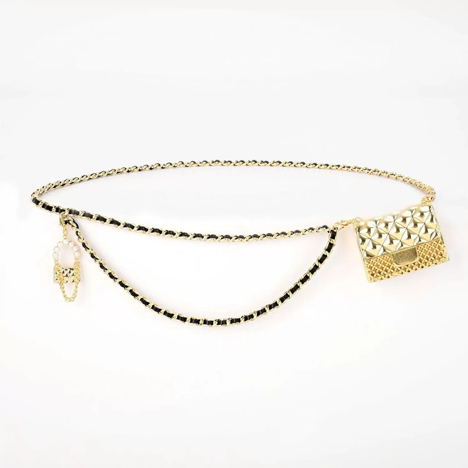Small Belt Bag Women Mini Crossbody Purse Y2k Metal Gold Purses Vintage 2000s Accessories