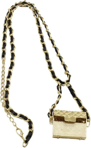 Small Belt Bag Women Mini Crossbody Purse Y2k Metal Gold Purses Vintage 2000s Accessories