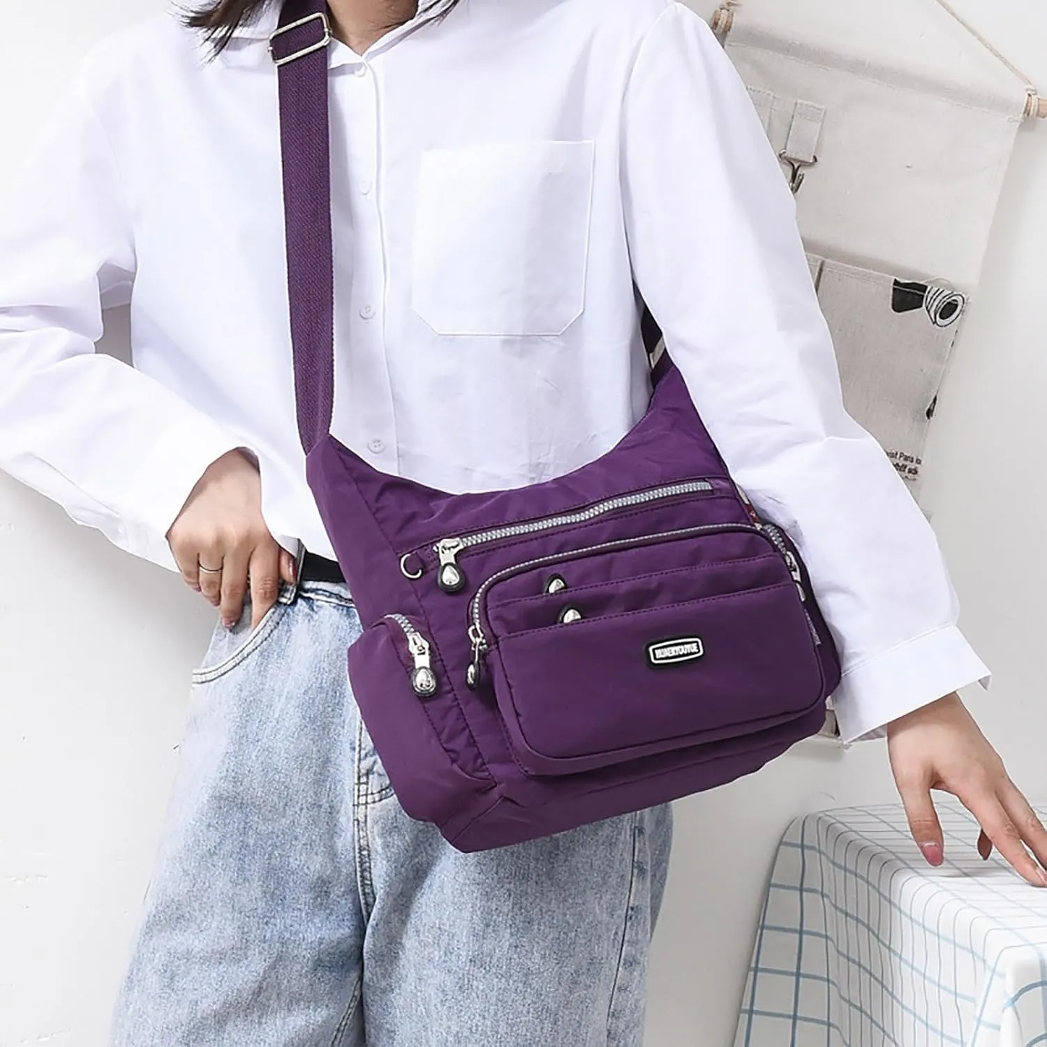 Small Crossbody Bag for Women Chest Bags Daypack Crossbody for Travel Sport Running Hiking Water Proof Bag(I)