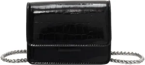 Small Crossbody Purse Bag for Women,Mini Cute Metallic Croc-Embossed Handbag with Chain Strap