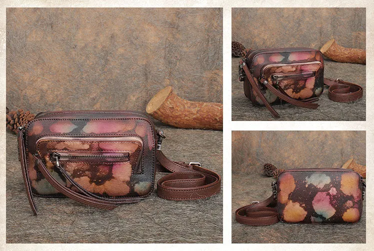 Small Ladies Genuine Leather Cross Shoulder Bag Purse Side Bags for Women