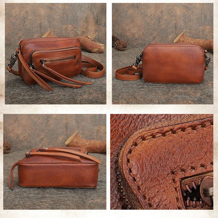 Small Ladies Genuine Leather Cross Shoulder Bag Purse Side Bags for Women