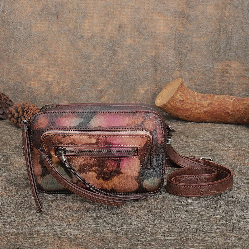 Small Ladies Genuine Leather Cross Shoulder Bag Purse Side Bags for Women