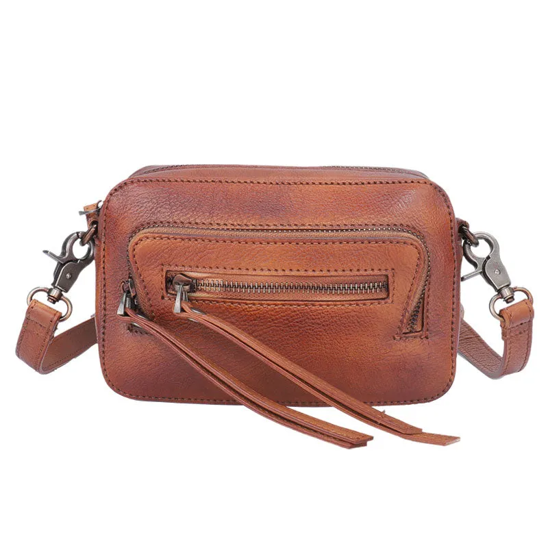 Small Ladies Genuine Leather Cross Shoulder Bag Purse Side Bags for Women