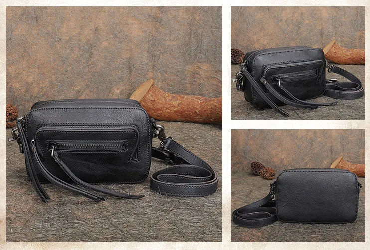 Small Ladies Genuine Leather Cross Shoulder Bag Purse Side Bags for Women