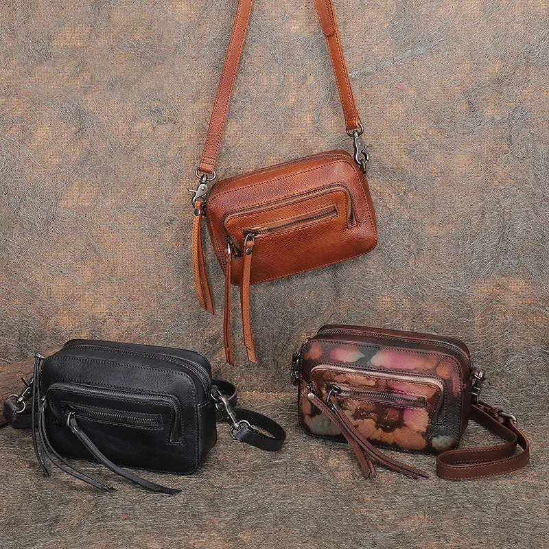 Small Ladies Genuine Leather Cross Shoulder Bag Purse Side Bags for Women