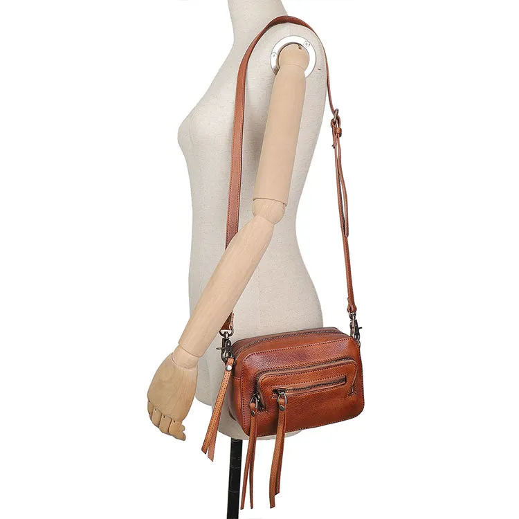 Small Ladies Genuine Leather Cross Shoulder Bag Purse Side Bags for Women
