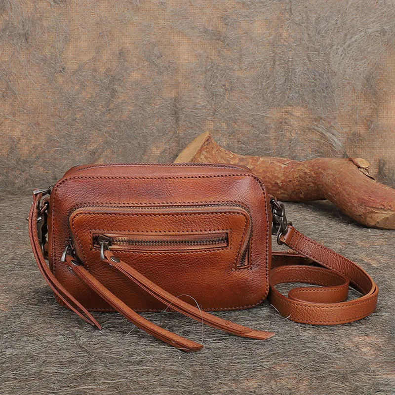 Small Ladies Genuine Leather Cross Shoulder Bag Purse Side Bags for Women