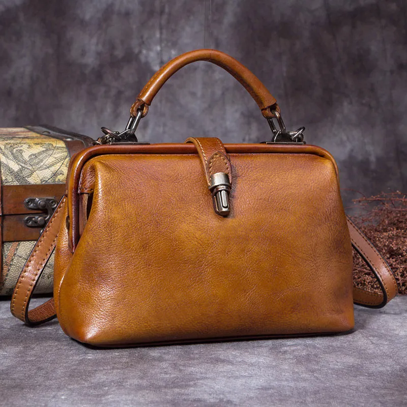 Small Leather Bag Doctor Crossbody Bag For Women
